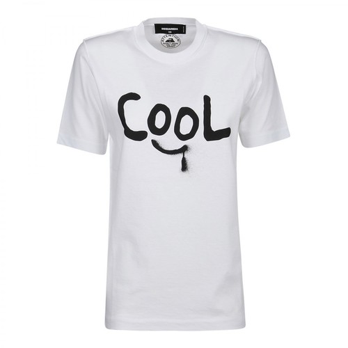 Dsquared2, Printed T-shirt Biały, female, 867.00PLN