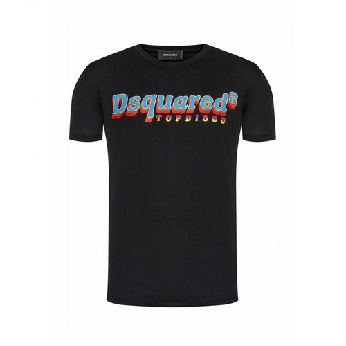 Dsquared2, Top Disco Print T-shirt Czarny, male, 707.00PLN