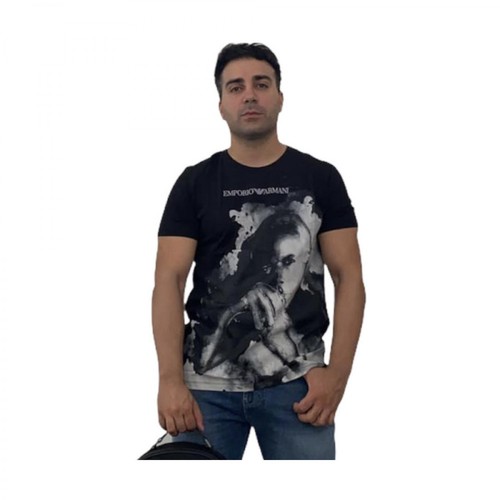 Emporio Armani, T-shirt Czarny, male, 370.00PLN