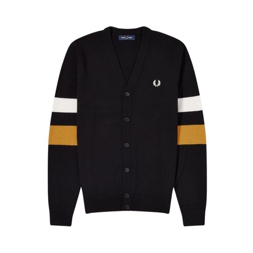 Fred Perry, Sweter rozpinany Czarny, male, 774.00PLN