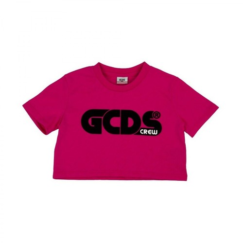 Gcds, Cropped Jersey T-Shirt Różowy, female, 308.00PLN