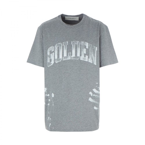 Golden Goose, Logo-Print T-Shirt Szary, male, 764.00PLN