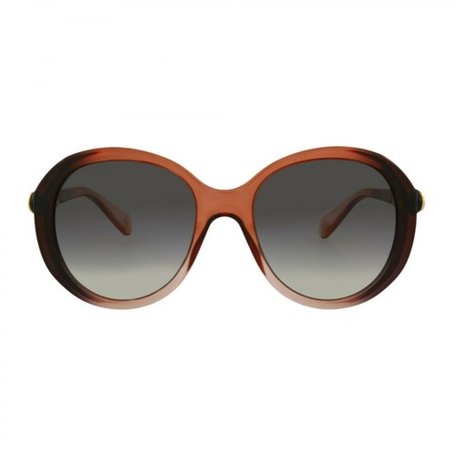 Gucci, Owalne okulary przeciwsłoneczne z octanu Czerwony, female, 871.00PLN