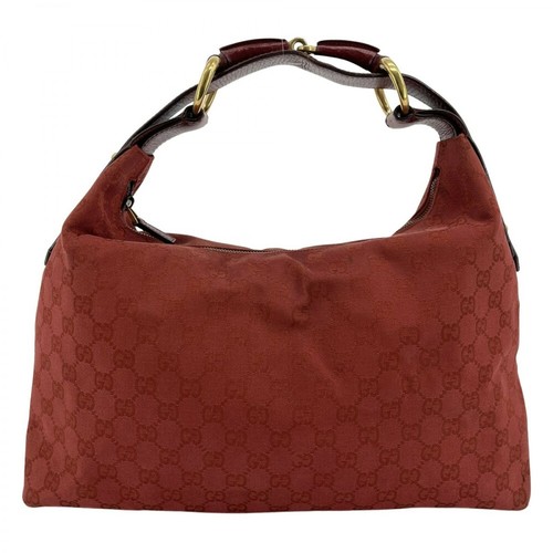 Gucci Vintage, Pre-owend Monogram Hobo Shoulder Bag Czerwony, female, 1478.44PLN