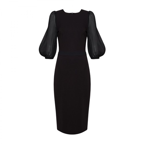 Kasia Miciak design, sukienka z plisowanymi rękawami Czarny, female, 399.00PLN