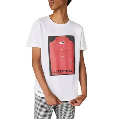Lacoste, Koszulka męska Crew Neck Iconic Polo Print T-shirt Th1548 001 Biały, male, 251.85PLN