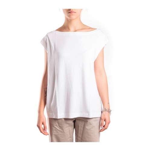 Majestic Filatures, t-shirt scollo a barca senza manica Biały, female, 451.50PLN