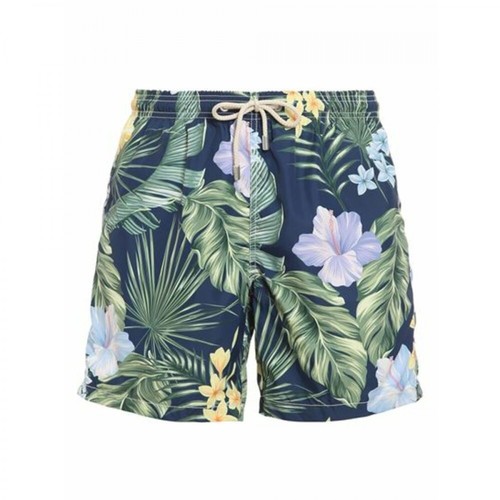 MC2 Saint Barth, Floral Printed Swim Shorts Zielony, male, 468.00PLN