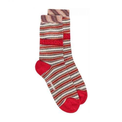 Missoni, Striped Socks with Logo Czerwony, female, 118.00PLN