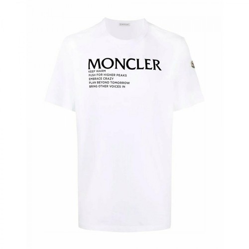 Moncler, Logo T-Shirt Biały, male, 857.00PLN