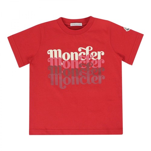 Moncler, T-shirt Logo Czerwony, male, 522.26PLN
