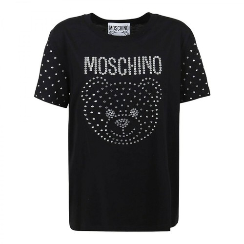 Moschino, Crystal Teddy Bear t-shirt Czarny, female, 1596.00PLN