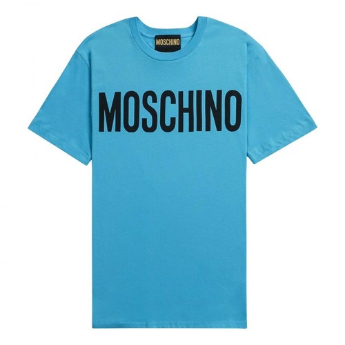 Moschino, Logo T-shirt a0701 2041 1304 Niebieski, male, 634.00PLN