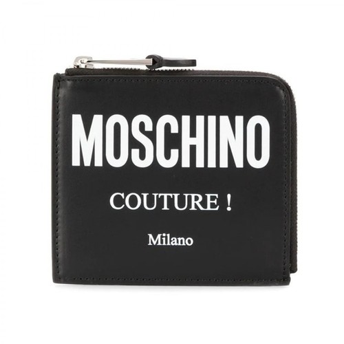 Moschino, Portfel z logo Czarny, male, 736.00PLN