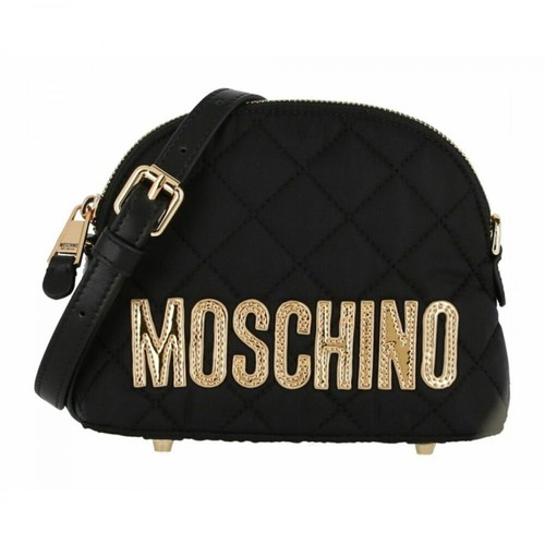 Moschino Pre-owned, Pikowana torba na ramię z logo Czarny, female, 2208.00PLN
