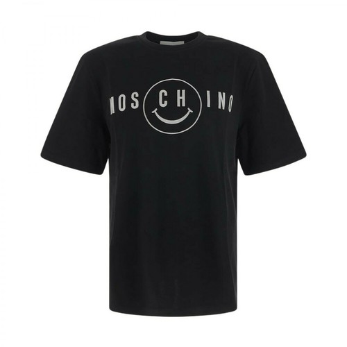 Moschino, T-shirt with embroided logo Czarny, male, 1049.00PLN