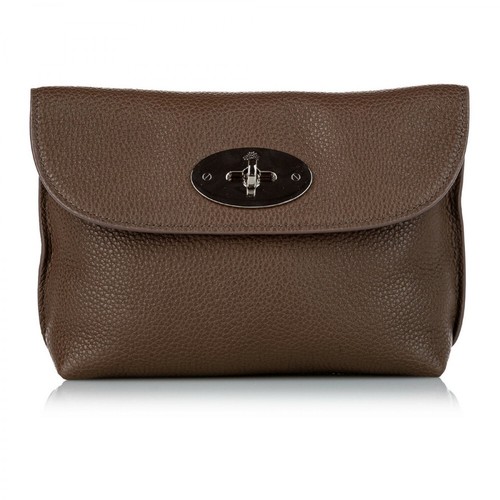 Mulberry Pre-owned, Darley Leather Clutch Bag Brązowy, female, 1803.65PLN