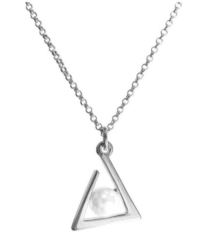 Naszyjnik trójkąt z perłą 49.20PLN
