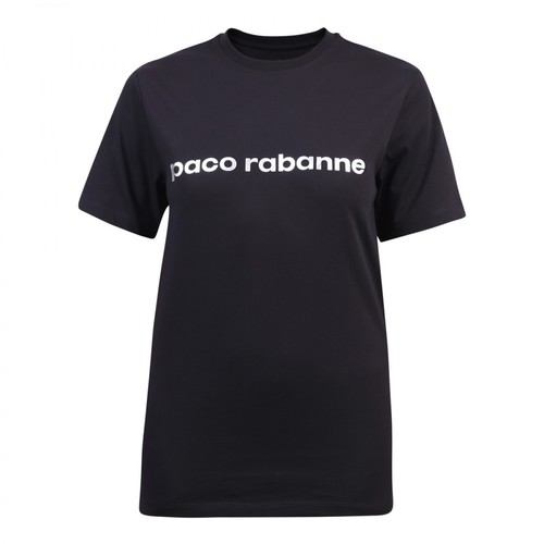 Paco Rabanne, branded t-shirt Czarny, female, 329.00PLN