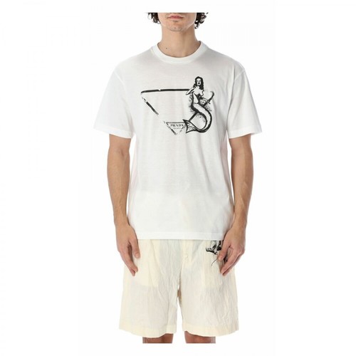 Prada, T-Shirt Ujn31710Jx Biały, male, 2571.34PLN