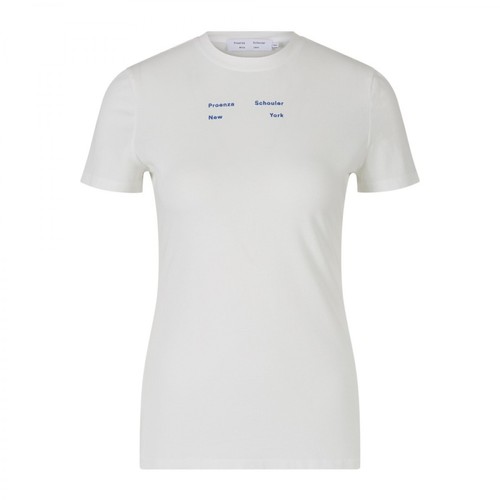 Proenza Schouler, Logo Short Sleeve T-shirt Biały, female, 561.00PLN