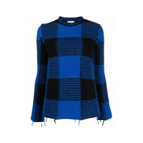 RED Valentino, czarny sweter w kratkę Niebieski, female, 2622.00PLN