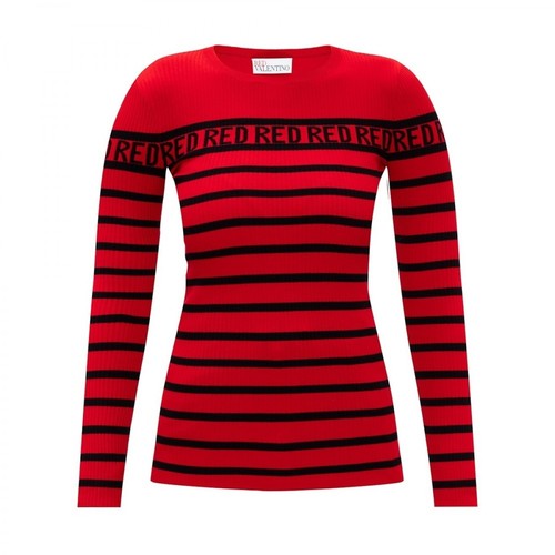 RED Valentino, Sweter z logo Czerwony, female, 1293.00PLN