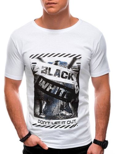 T-shirt męski z nadrukiem 1427S - biały 14.99PLN