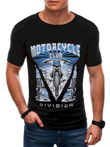 T-shirt męski z nadrukiem 1433S - czarny 14.99PLN