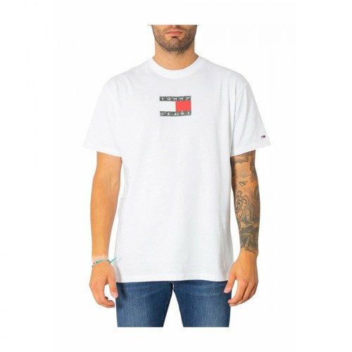 Tommy Jeans, T-Shirt Biały, male, 393.43PLN