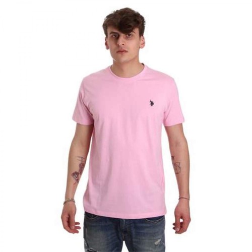 US Polo, T-shirt Różowy, male, 221.00PLN