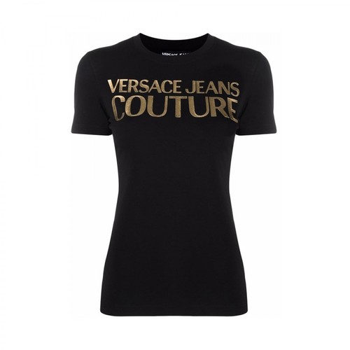Versace Jeans Couture, Logo print T-shirt Czarny, female, 502.00PLN