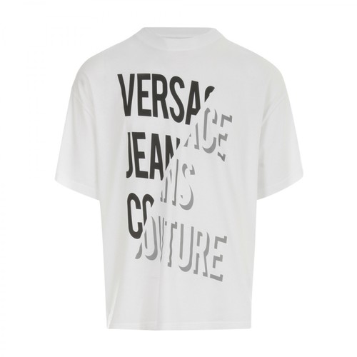 Versace Jeans Couture, Reflective T-Shirt Biały, male, 680.00PLN