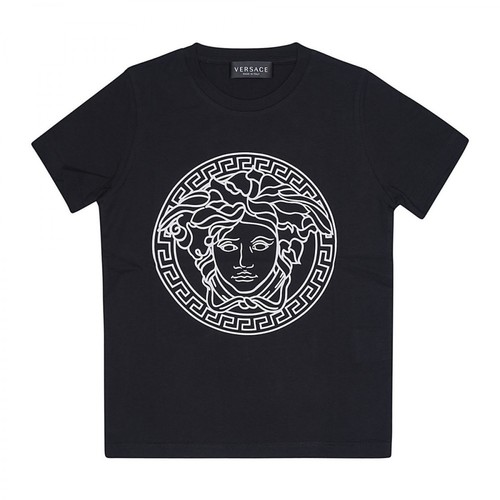 Versace, Kids T-shirt Czarny, male, 525.00PLN