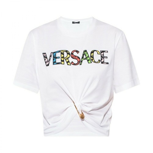 Versace, Logo T-shirt Biały, female, 2508.00PLN