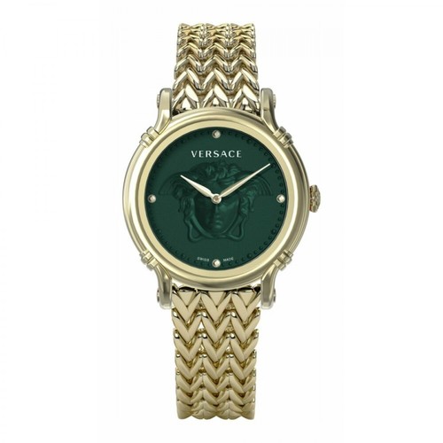 Versace, Safety Pin Bracelet Watch Żółty, female, 2855.00PLN