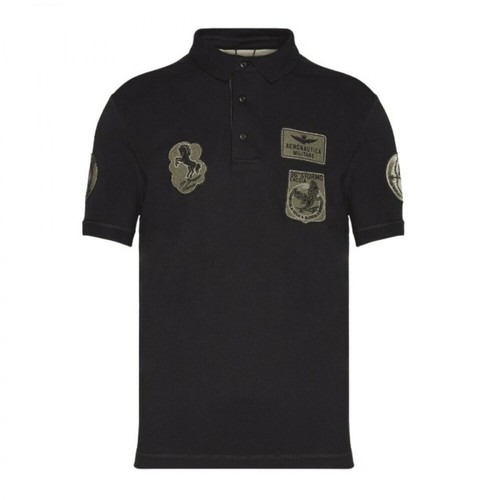 Aeronautica Militare, Polo t-shirt Czarny, male, 567.13PLN