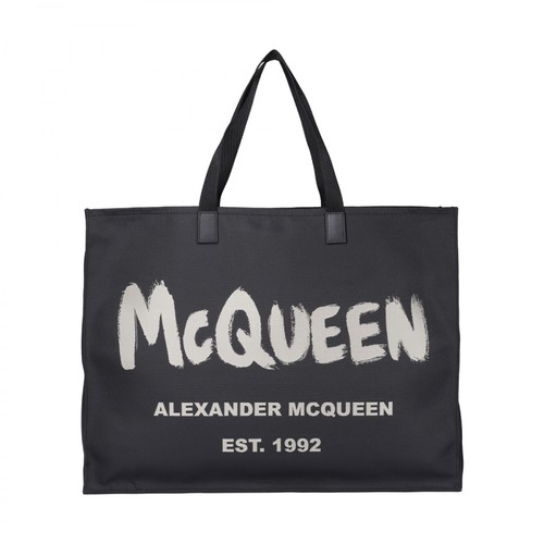 Alexander McQueen, East West McQueen Graffiti Tote Czarny, female, 2882.00PLN