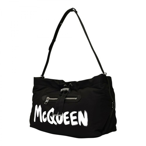 Alexander McQueen, The Bundle Draw Bag in Nylon Czarny, female, 4044.25PLN