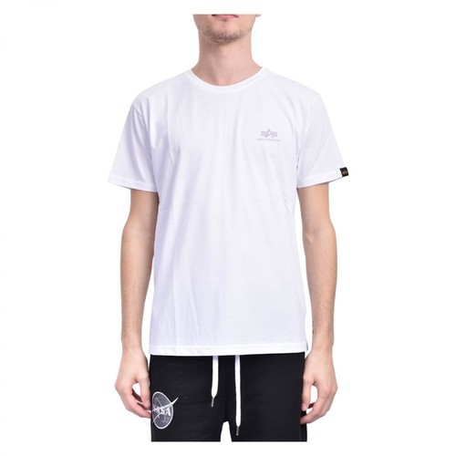 Alpha Industries, T-shirt backprint reflective Biały, male, 124.82PLN