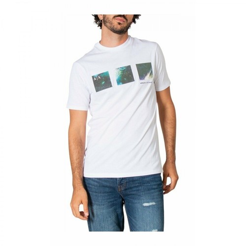 Armani Exchange, T-Shirt Biały, male, 420.97PLN