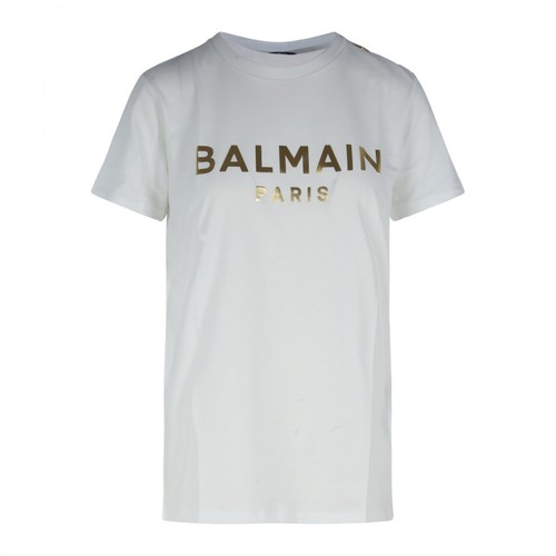 Balmain, Logo T-Shirt Biały, female, 1596.00PLN