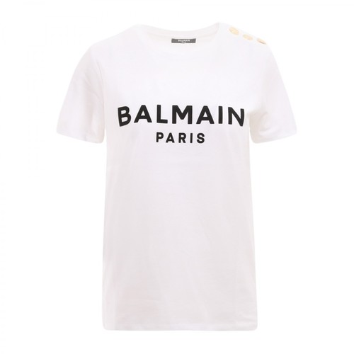 Balmain, T-Shirt Xf1Ef005Bb37 Biały, female, 1636.31PLN