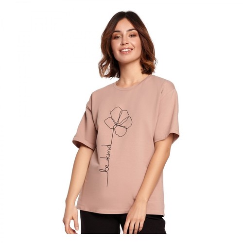 BE, T-shirt z sitodrukiem Beżowy, female, 155.00PLN