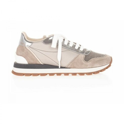 Brunello Cucinelli, Leather Sneakers Beżowy, female, 3659.00PLN