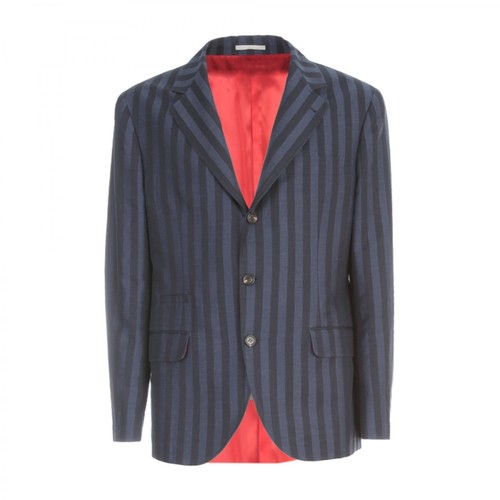 Brunello Cucinelli, Pinstriped Oversized Jacket Niebieski, male, 10488.00PLN