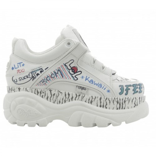 Buffalo London, Sneakers 1339 Grafitti Biały, female, 1232.00PLN