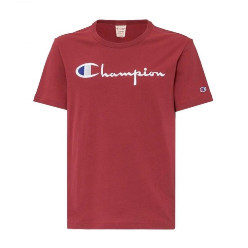 Champion, T-Shirt with Logo Czerwony, male, 129.00PLN