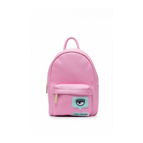 Chiara Ferragni Collection, wink-logo-patch-mini-backpack Różowy, female, 1232.00PLN