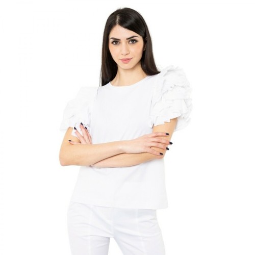 D.Exterior, T-shirt maniche rouches Biały, female, 774.00PLN